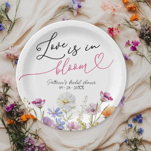 Assiettes En Carton L'amour est en fleurs : Baby Shower avec Fleurs sa