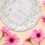 Assiettes En Carton L'amour est en fleurs Fête de mariage rose floral<br><div class="desc">L'amour est en fleurs ! Fête de mariage florale dans des tons intemporels de rose</div>