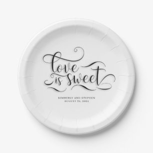 Assiettes En Carton L'amour est une douce réception de mariage