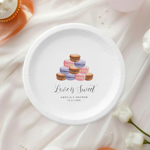 Assiettes En Carton L'Amour Est Une Douche Mariale Douce Invitation