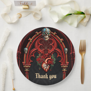 Assiettes En Carton L'amour éternel à l'ombre des roses.