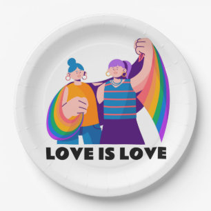 Assiettes En Carton L'Amour Lesbien LGBT Est Une Illustration De Fiert