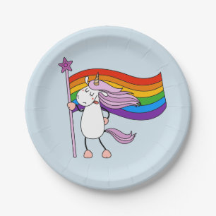 Assiettes En Carton L'amour n'a pas de limites Unicorne