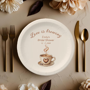 Assiettes En Carton L'amour rustique brasse la Fête des mariées de caf