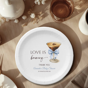 Assiettes En Carton L'amour se prépare Blue Coquette Bow Shower de mar