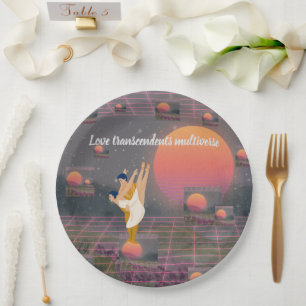 Assiettes En Carton L'amour transcende le multivers