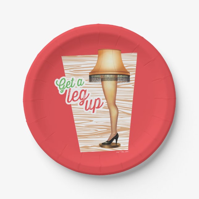Assiettes En Carton Lampe d'histoire de Noël | Leg Up (Devant)