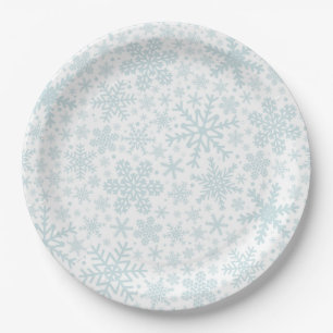 Assiettes En Carton LAMPES À NEIGE Plaques en papier de vacances