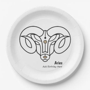 Assiettes En Carton Lance le bélier zodiac personnalisé