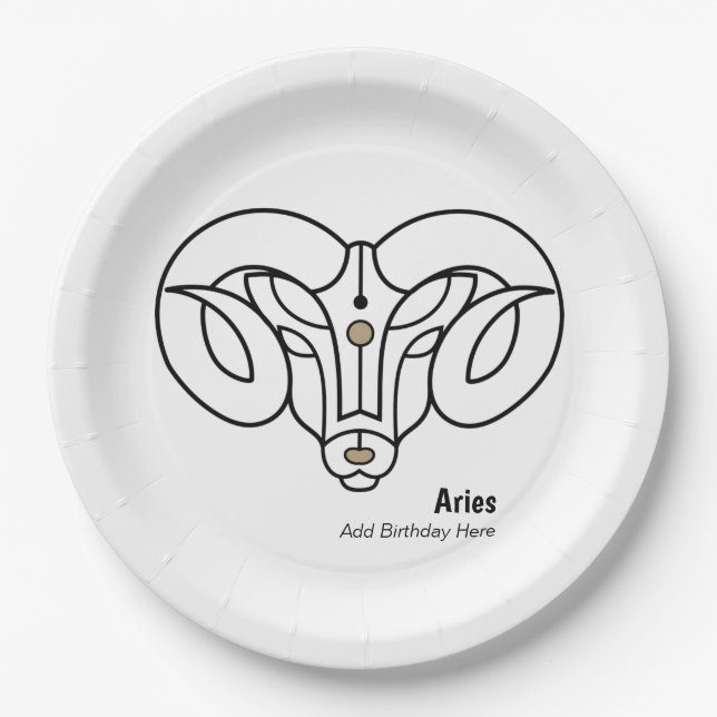 Assiettes En Carton Lance le bélier zodiac personnalisé (Devant)