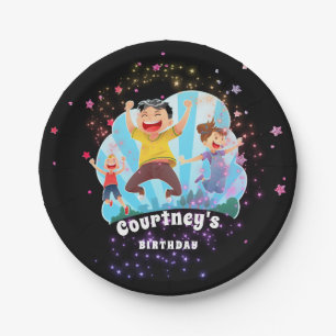 Assiettes En Carton L'anniversaire de enfant de saut de partie de