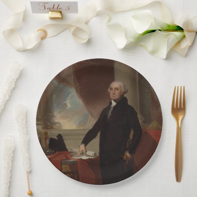 Assiettes En Carton Lansdowne Portrait : Le président américain George (Mariage)