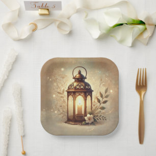 Assiettes En Carton Lanterne brillante de bronze Romantique Russe Mari