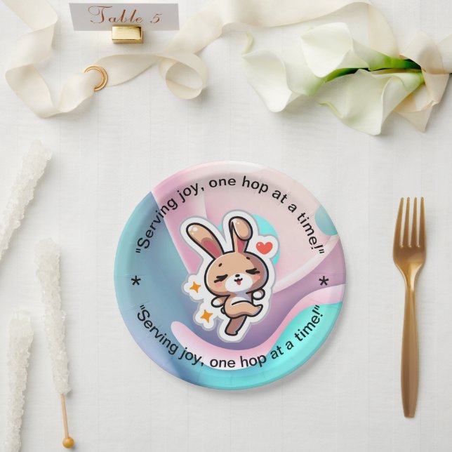 Assiettes En Carton Lapin (Mariage)