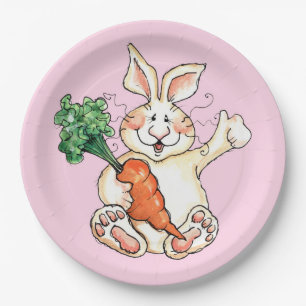 Assiettes En Carton Lapin affamé