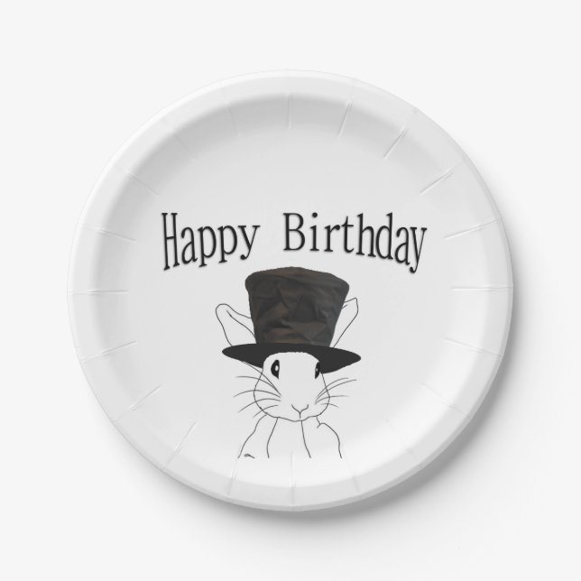 Assiettes En Carton Lapin Blanc (Devant)