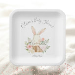 Assiettes En Carton Lapin Blush Rose Lapin Lapin Fille Bébé<br><div class="desc">Elégant et doux lapin lapin lapin nain dans un panier en osier entouré d'élégantes fleurs douces de couleur pastel. Si mignon pour cette douche spéciale pour petite fille.. Produits correspondants disponibles. 100% de satisfaction client avec "Zazzle"</div>