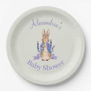 Assiettes En Carton lapin classique nom personnalisé