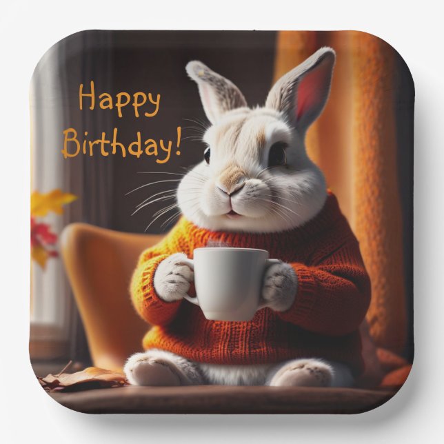 Assiettes En Carton Lapin Cozy (Recto)