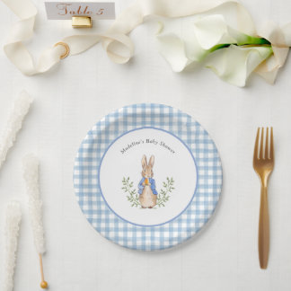 Assiettes En Carton Lapin de conte de fées classique Baby Shower Gingh