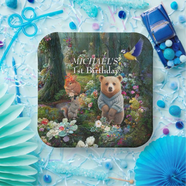 Assiettes En Carton Lapin de miel et ours de boo (Fête)