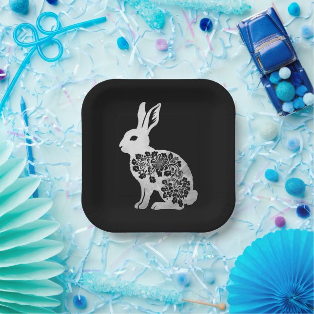 Assiettes En Carton Lapin de Pâques (Fête)
