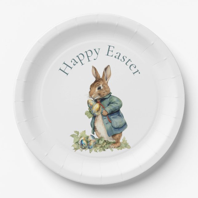 Assiettes En Carton lapin de Pâques (Devant)