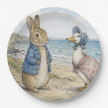 Lapin et canard classiques au bord de la mer