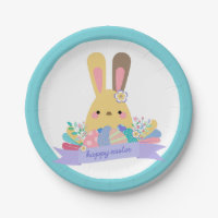 Lapin et oeufs de Pâques heureux Pâques