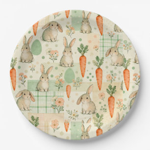 Assiettes En Carton Lapin Mignon & Carotte Modèle de Cottage (1)