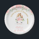 Assiettes En Carton Lapin Rose Floral Face Or Parties scintillant 1er<br><div class="desc">Pink Floral Bunny Face Or Parties scintillant 1er Anniversaire Plaque Papier 

Plaque de papier de premier anniversaire sur le thème du lapin sucré avec un visage de lapin mignon avec des oreilles en peluche,  quelques arrangements floraux roses et une fausse parties scintillant d'or amovible numéro et tête cachée.</div>