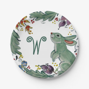 Assiettes En Carton Lapin rustique Lapin Turquoise Agritourisme Monogr