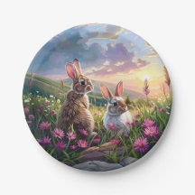 Lapins Dans Une Soirée Paisible