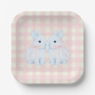 Assiettes En Carton Lapins de Pâques Blue Marshmallow Bunny