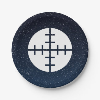 Assiettes En Carton L'arme à feu vise le pictographe