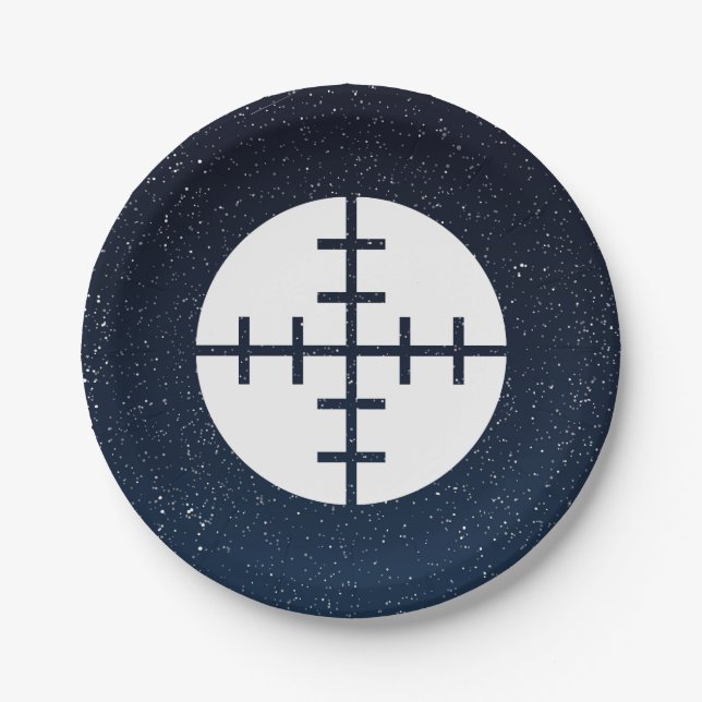 Assiettes En Carton L'arme à feu vise le pictographe (Devant)