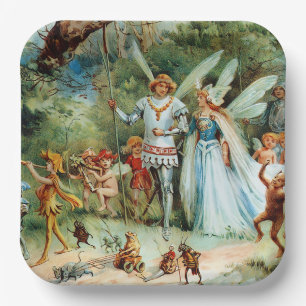 Assiettes En Carton L'arrivée du roi et de la reine des fées