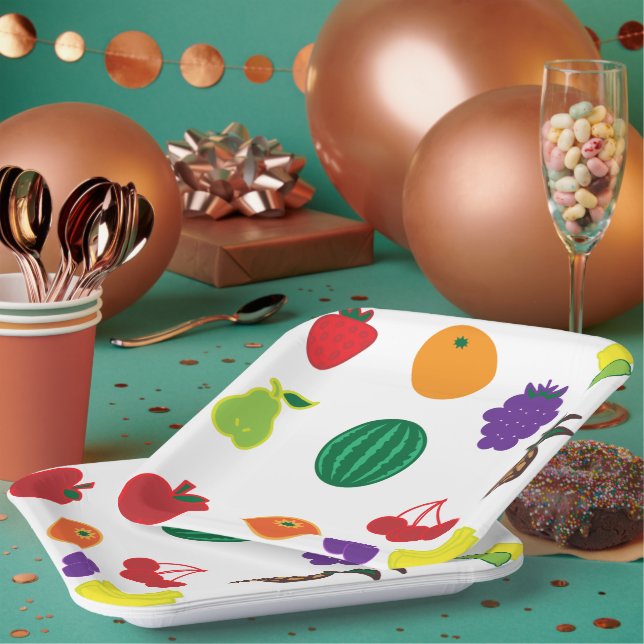Assiettes En Carton L'art des fruits (Multi)