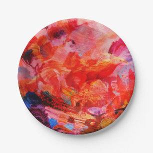 Assiettes En Carton L'art floral du Phoenix Rising Flame