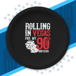 Assiettes En Carton Las Vegas 90th Birthday Party<br><div class="desc">Going to Vegas for your 90th birthday ? This "Rolling in Vegas for My 90th Birthday" design is a fun 90th birthday gift for a trip to Las Vegas & remember turning 90 years with a birthday in Las Vegas ! Great surprise vacation venin !</div>