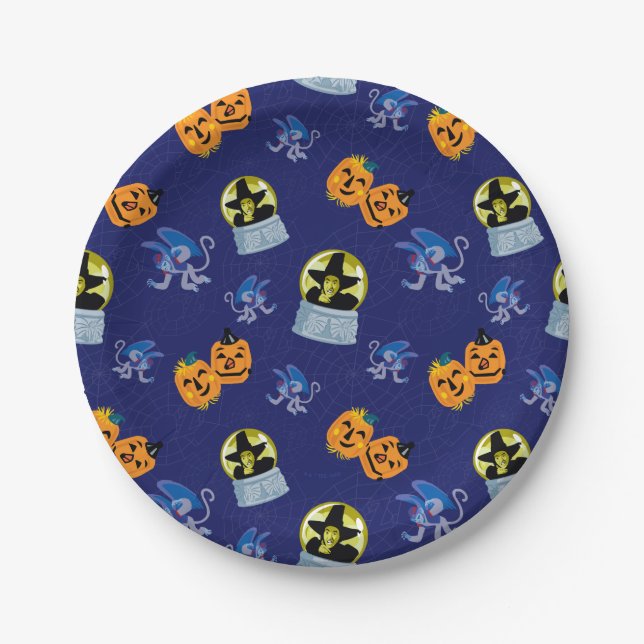 Assiettes En Carton L'Assistant D'Oz™ | Motif de la sorcière d'Hallowe (Devant)