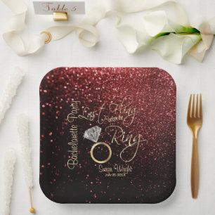 Assiettes En Carton Last Fling Before the Ring Bachelorette Red 
