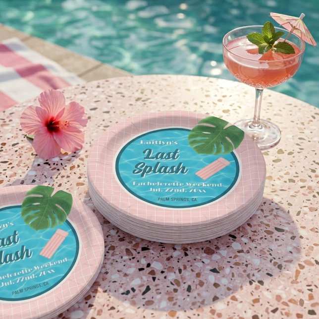 Assiettes En Carton Last Splash Bachelorette Weekend Pool Party (Créateur téléchargé)