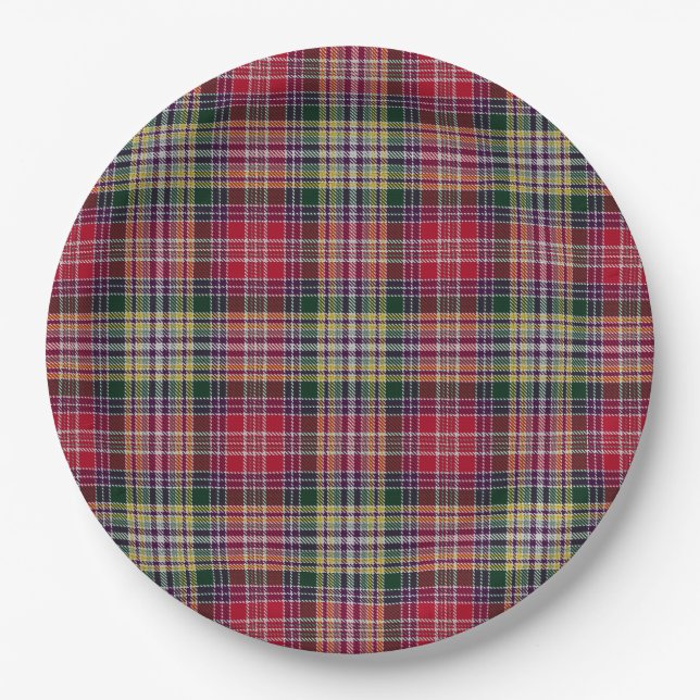 Assiettes En Carton Lasting Tartan (Devant)