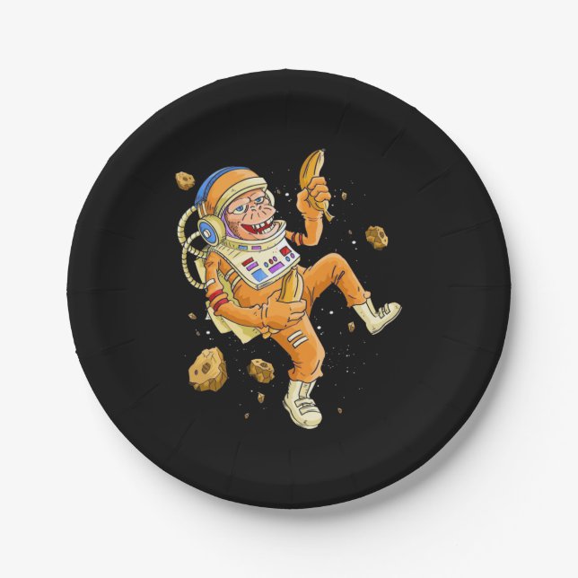 Assiettes En Carton L'astronaute Monkey Space (Devant)