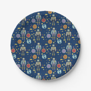 Assiettes En Carton L'astronaute spatiale Homme coloré