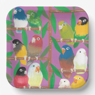Assiettes En Carton Lauren Rosenberg Original Parakeet 9" Carré