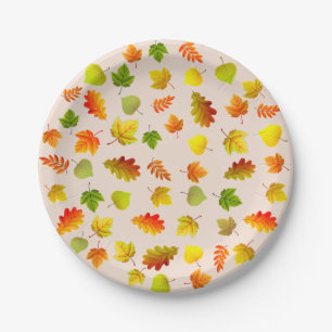 Assiettes En Carton L'automne de Thanksgiving part sur le beige