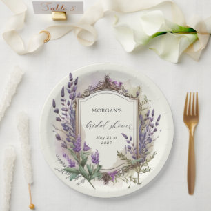 Assiettes En Carton Lavage à l'eau Lavande Royale Fête de Mariage