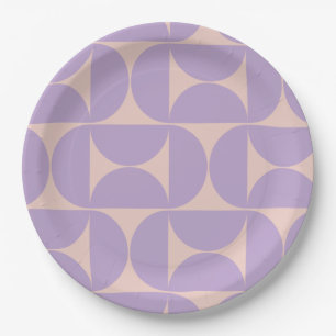 Assiettes En Carton Lavande Motif moderne du milieu du siècle